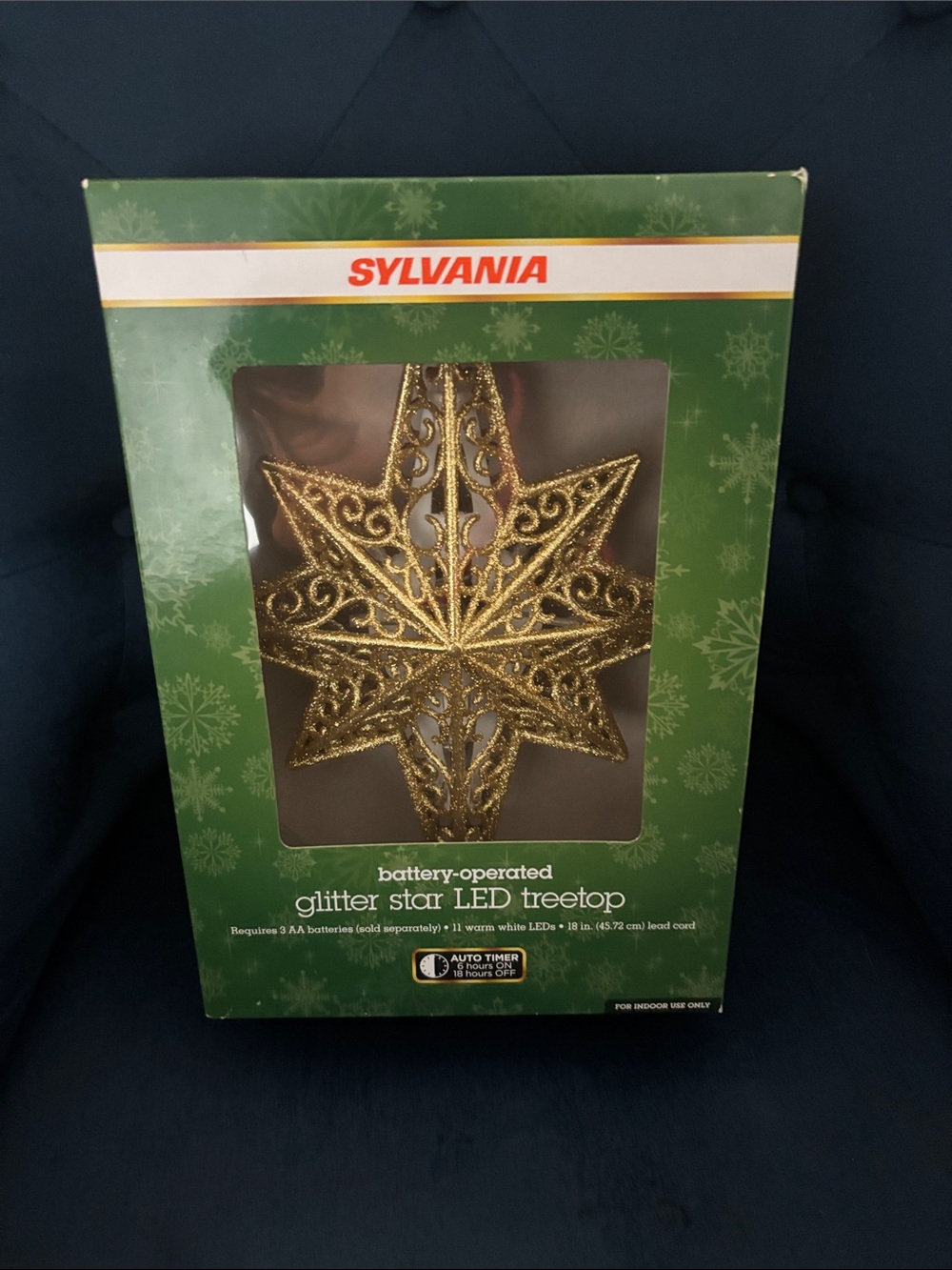 Sylvania Gold Glitter LED Tree Top Star